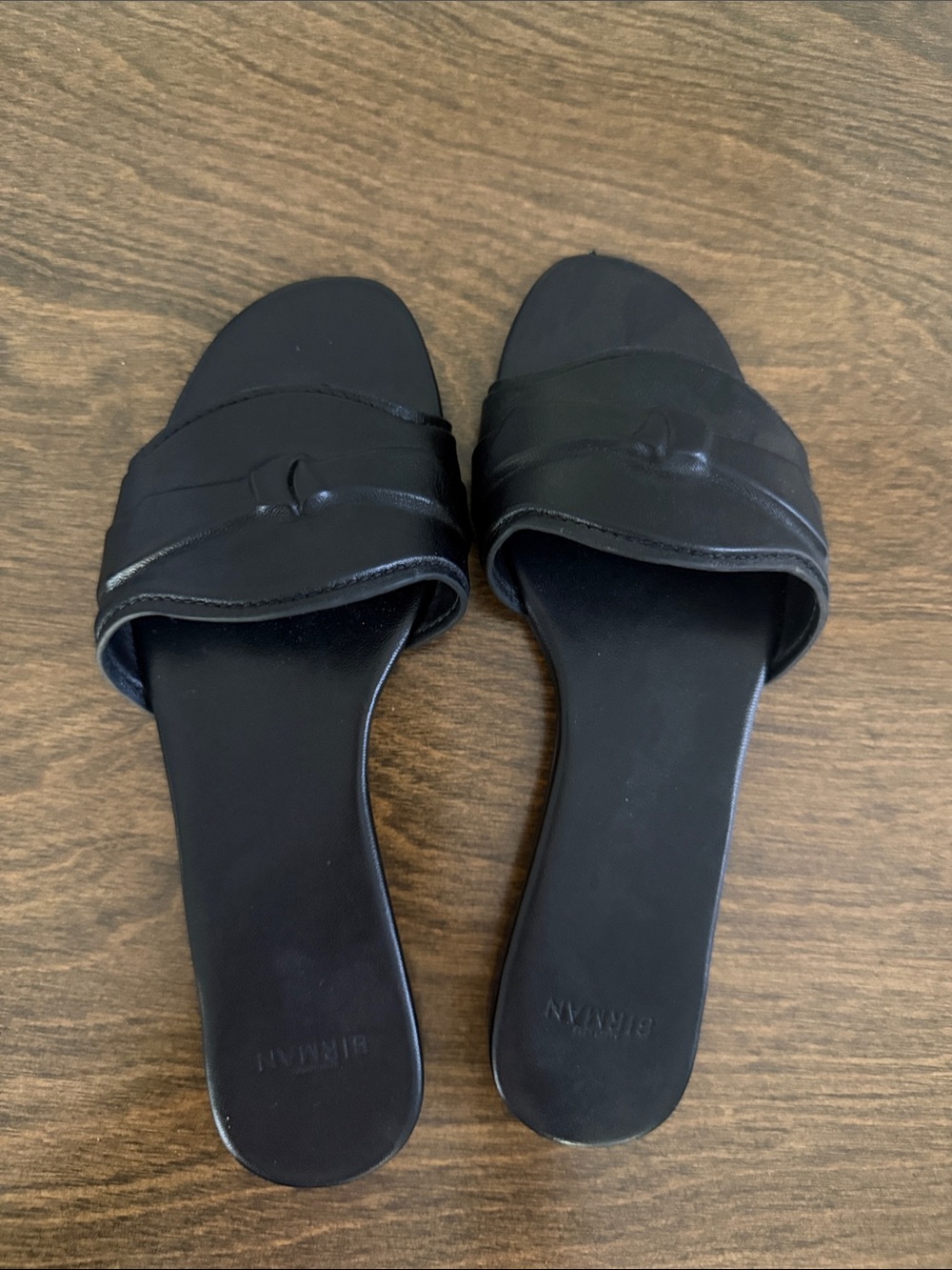 Alexandre Birman Black Leather Slide Mules